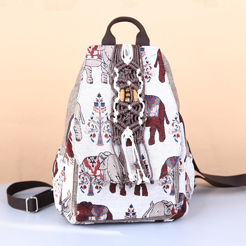 Yunnan National Style Hand-woven Cotton Linen Backpacks