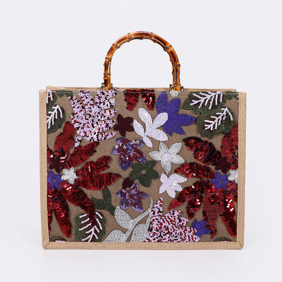 Women's Fashionable Sequins Niche Popular Straw Woven Tote Bags