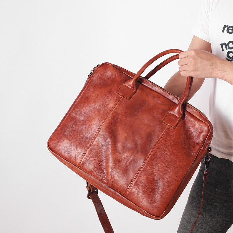 Men's Vintage Genuine Leather One Cowhide Business Men's Briefcases