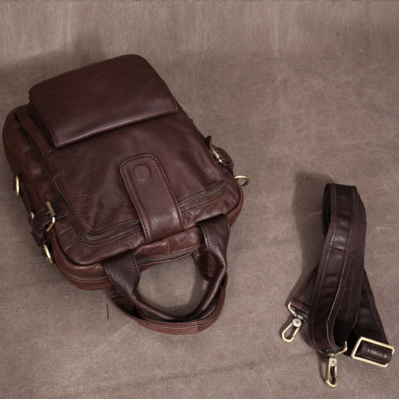 Men's Large Capacity Retro Genuine Leather Business Men's Briefcases
