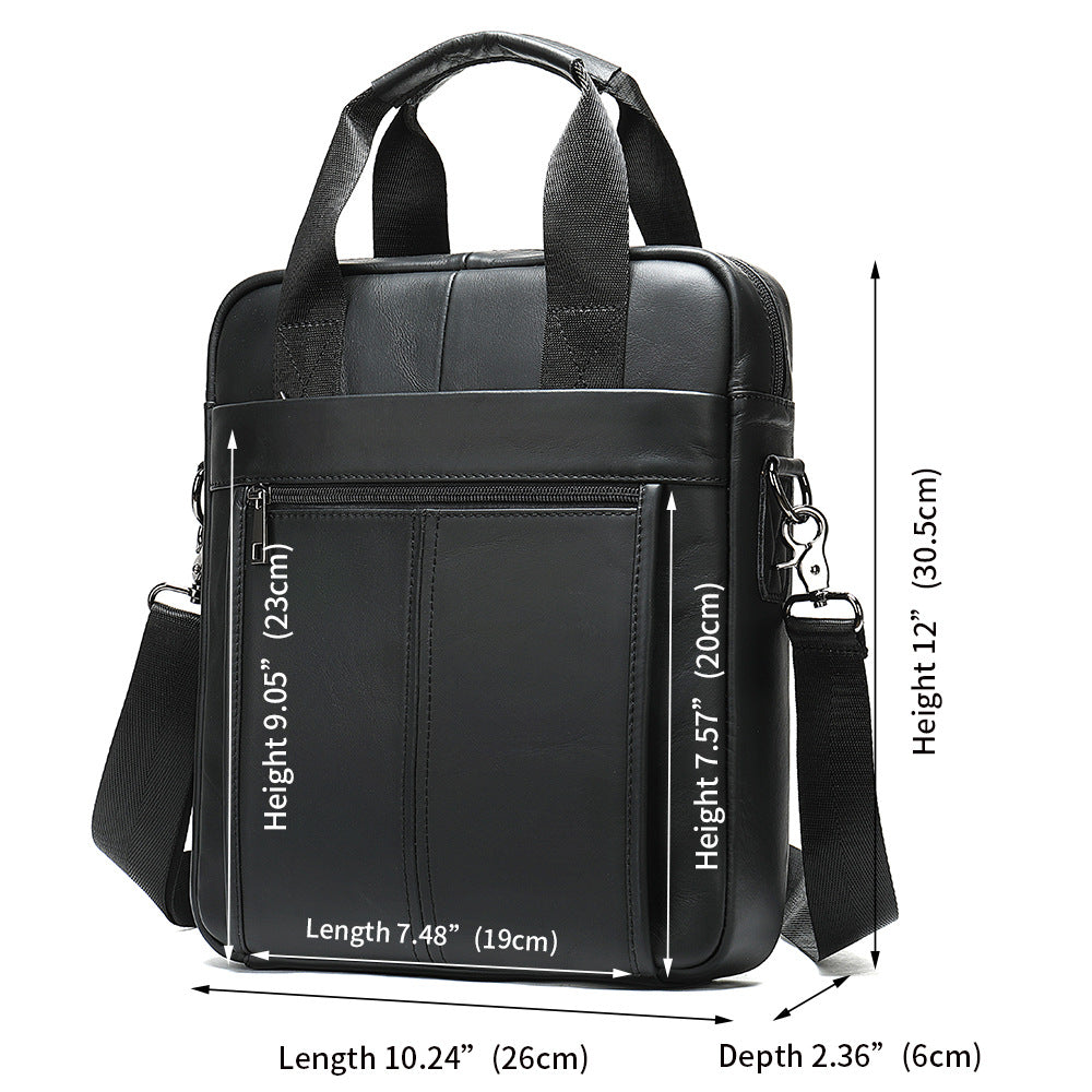 Men's First Layer Cowhide Business Vertical Portable Men's Shoulder Bags