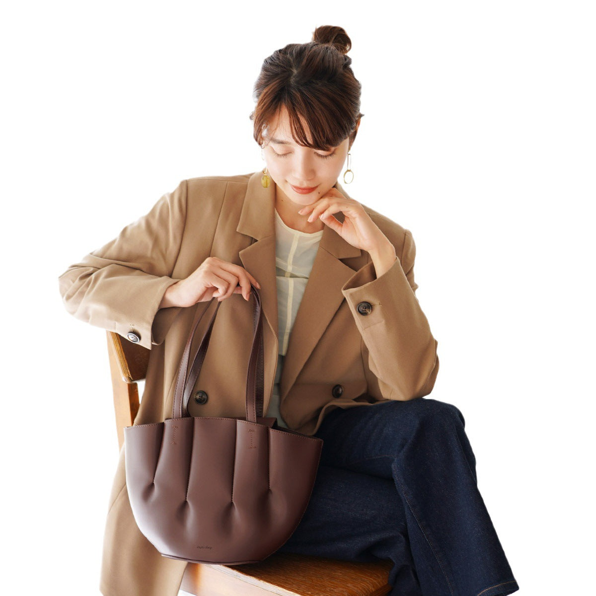Women's Cool Trendy Leather Shell Underarm Tote Bags