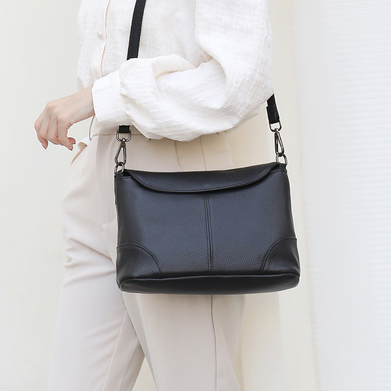 Women's Genuine Leather First Layer Cowhide Simple Shoulder Bags