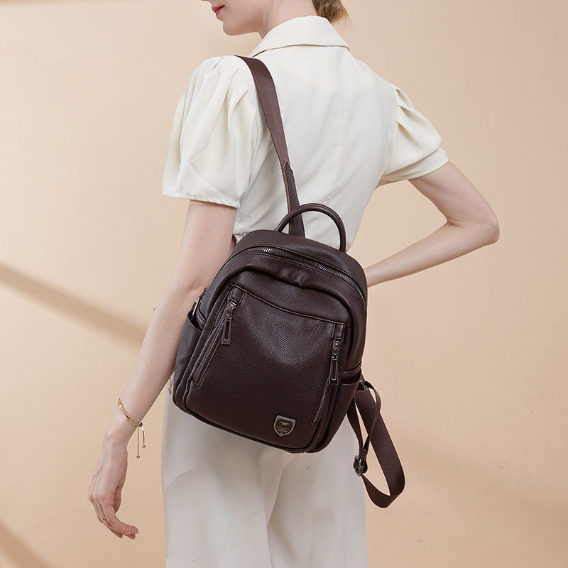 Women's Korean College Versatile Large Capacity Soft Backpacks
