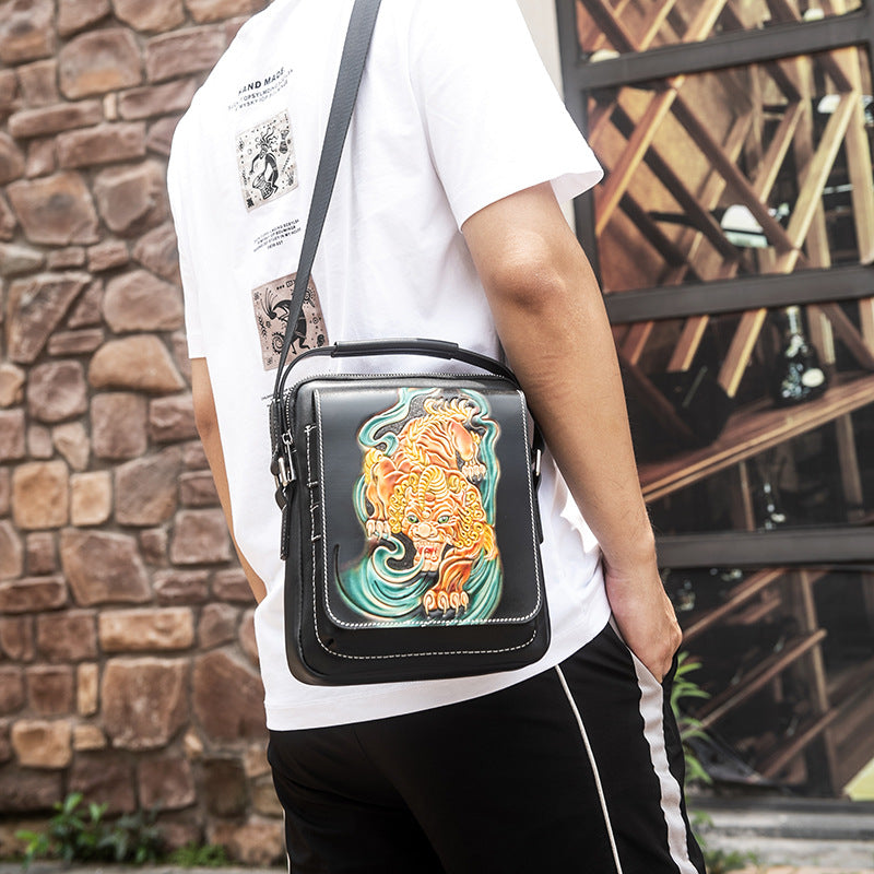 Men's Leatherworker Large Capacity Leather Trendy Niche Men's Messenger Bags