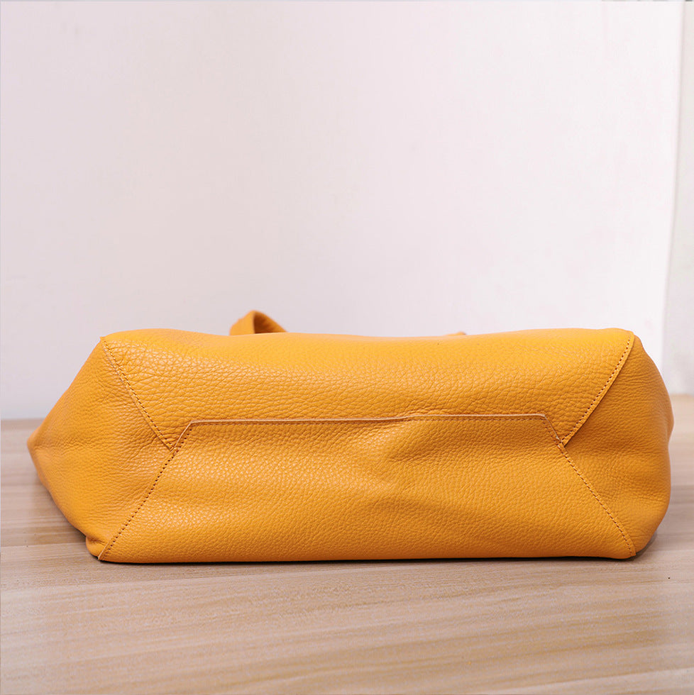 Women's Milled Cowhide Large Capacity Soft Leather Tote Bags