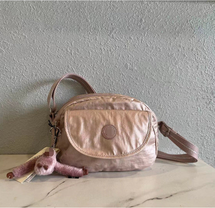 Women's Summer Monkey Fashion Nylon Round Flap Crossbody Bags