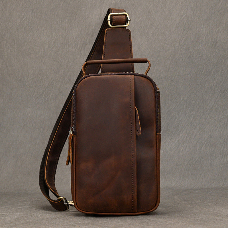 Men's Crazy Horse Leather Leisure Cowhide Bags