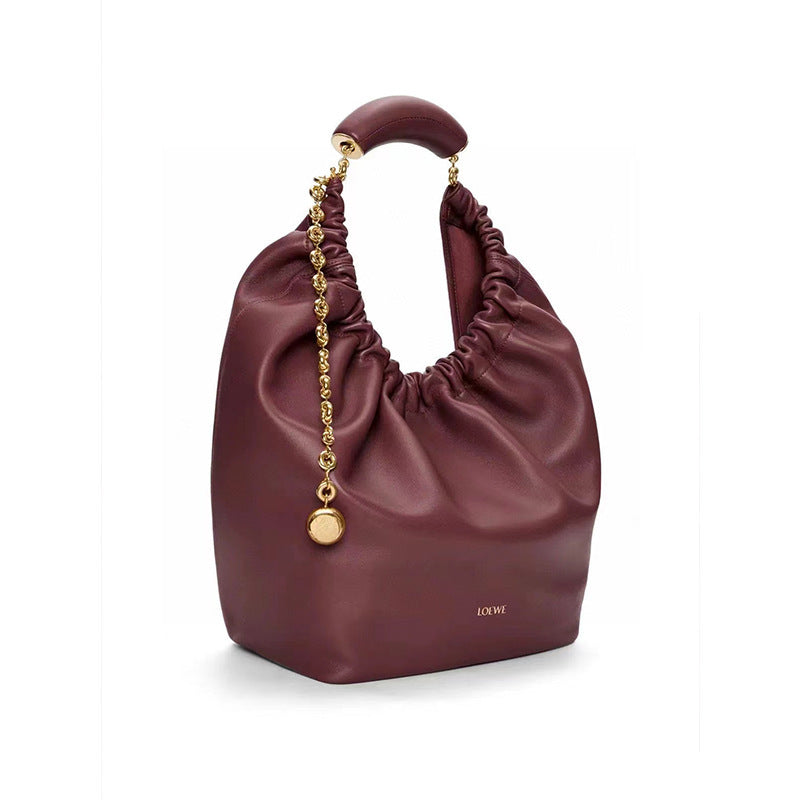 Popular Home Garbage Pleated Soft Cowhide Bags