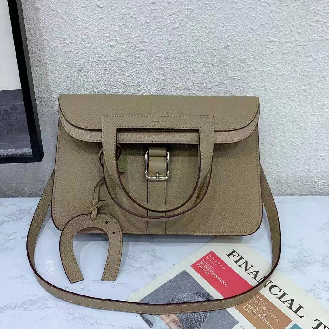 Women's Leather Hand Top Layer Cowhide Lychee Crossbody Bags