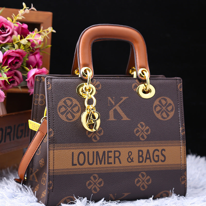 Fashionable High-grade Printed Letters Contrast Color Crossbody Bags