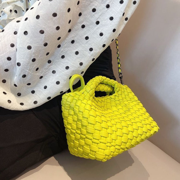 Woven Summer Soft Leather Underarm High-grade Small Square Bags