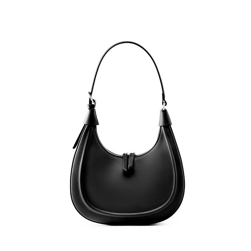 Cowhide Fashion Crescent Underarm High-grade Leather Bags