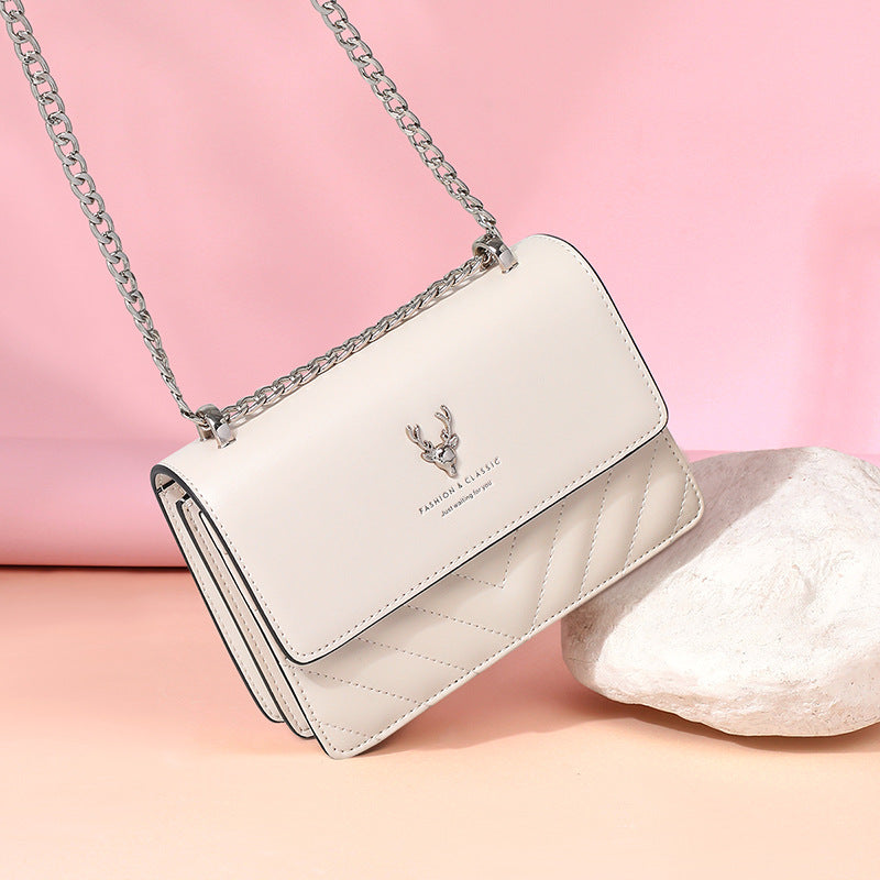 Women's Fashion Trendy Genuine Leather Chain Summer Crossbody Bags