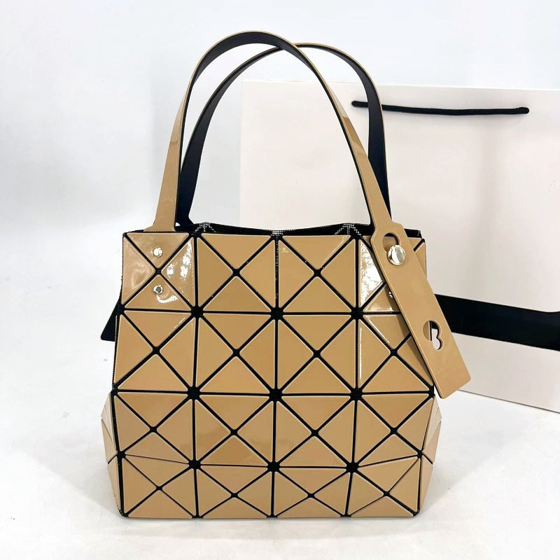 Women's September Underarm Geometric Diamond Pattern Box Shoulder Bags
