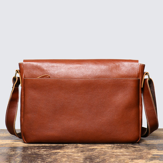 Men's Retro Leather Large Capacity Cow Computer Men's Shoulder Bags
