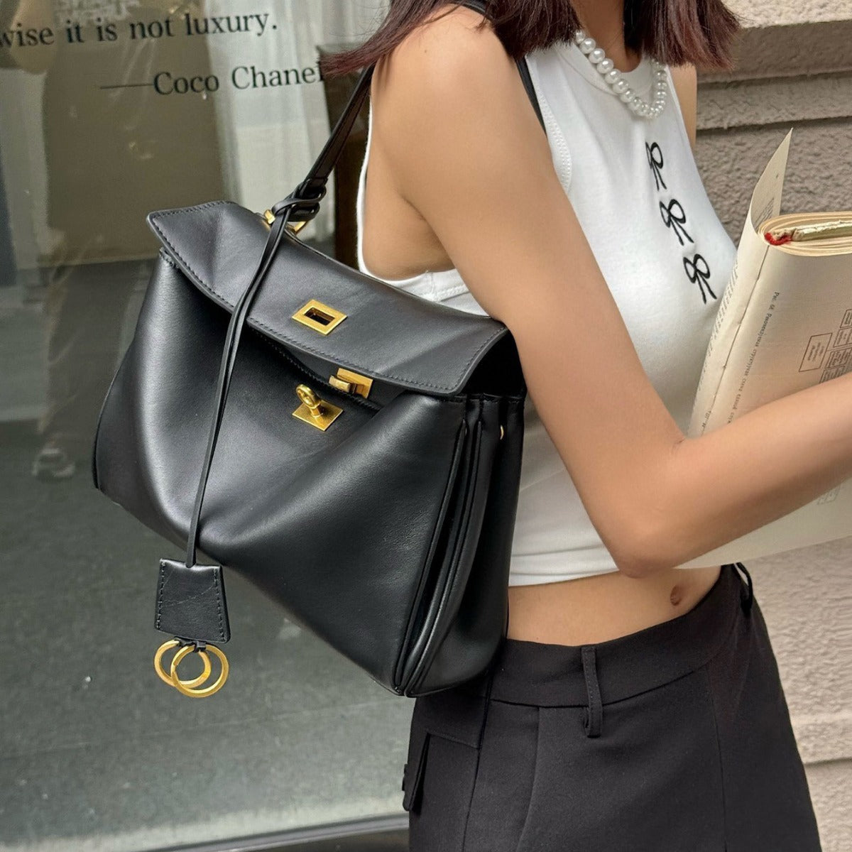 Women's Genuine Leather Niche High Texture Soft Cowhide Handbags