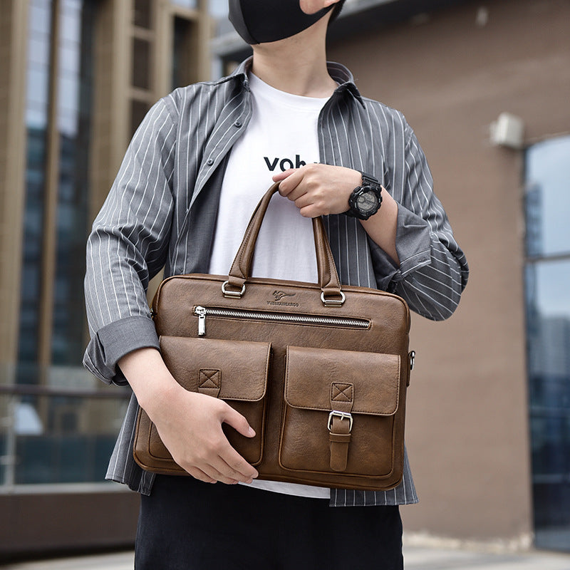 Men's Horizontal Business Fashion Large Capacity Birthday Men's Handbags