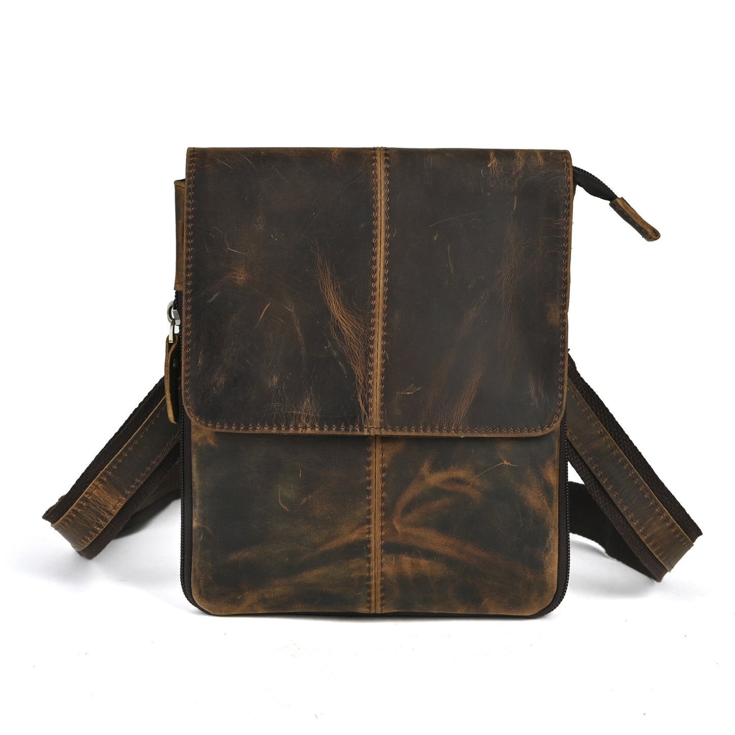 Men's Top Layer Oil Wax Skin Cowhide One Men's Chest Bags