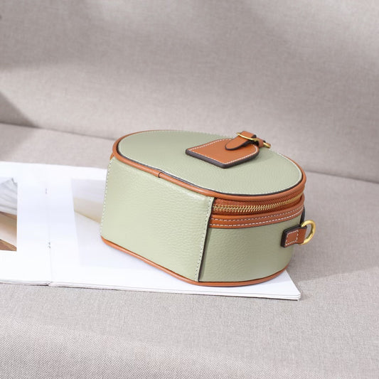 Women's Genuine Leather Mini Round First Layer Shoulder Bags