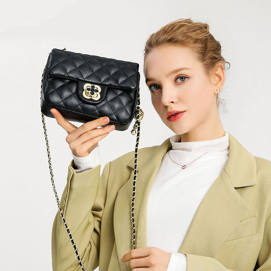 Leather Clover Fat Golden Balls Classic Style Crossbody Bags