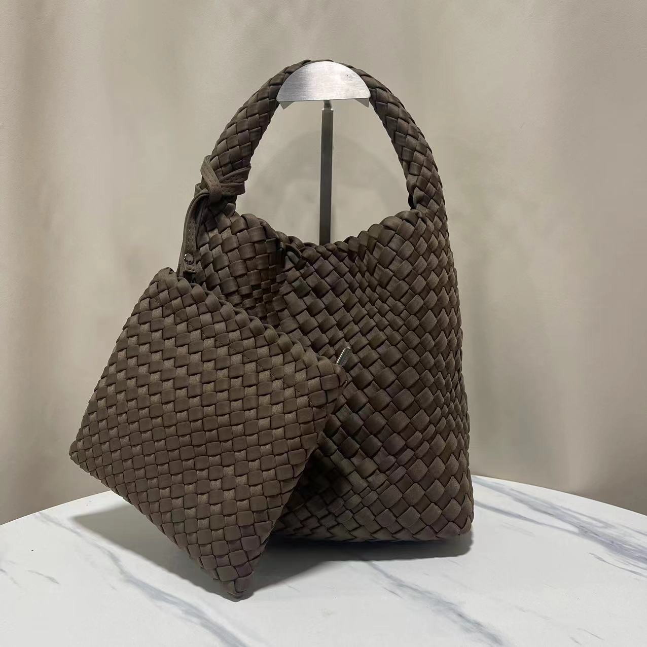 Women's High-grade Nylon Hand-woven Underarm Satin Shoulder Bags