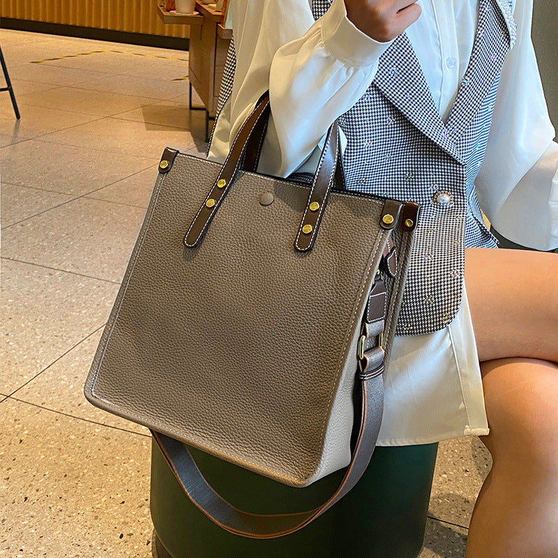 Women's Genuine Leather Large Capacity Commute Niche Handbags