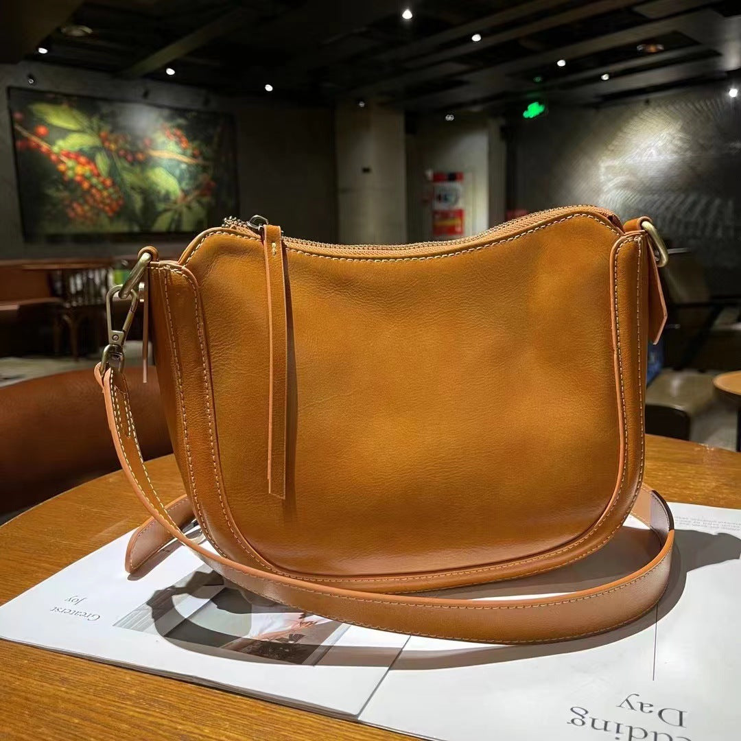 Women's Leather Underarm Layer Cowhide Retro Soft Shoulder Bags