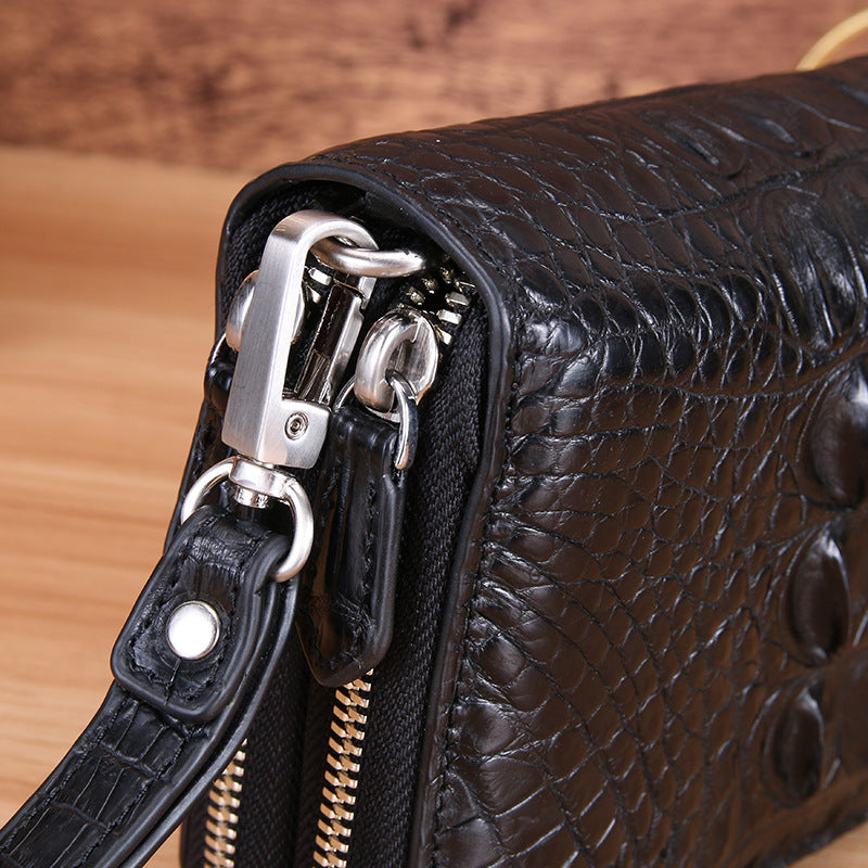 Men's Crocodile Leather Clutch Large Capacity Business Bags