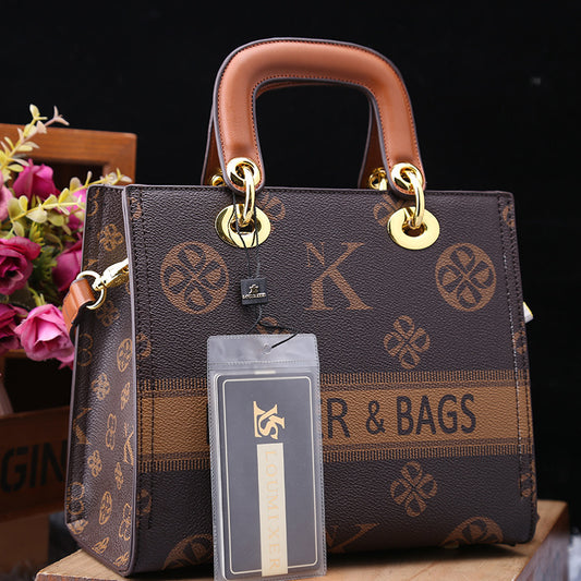 Fashionable High-grade Printed Letters Contrast Color Crossbody Bags