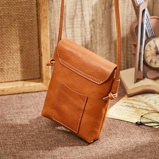 Retro First Layer Cowhide Cell Elegant Crossbody Bags