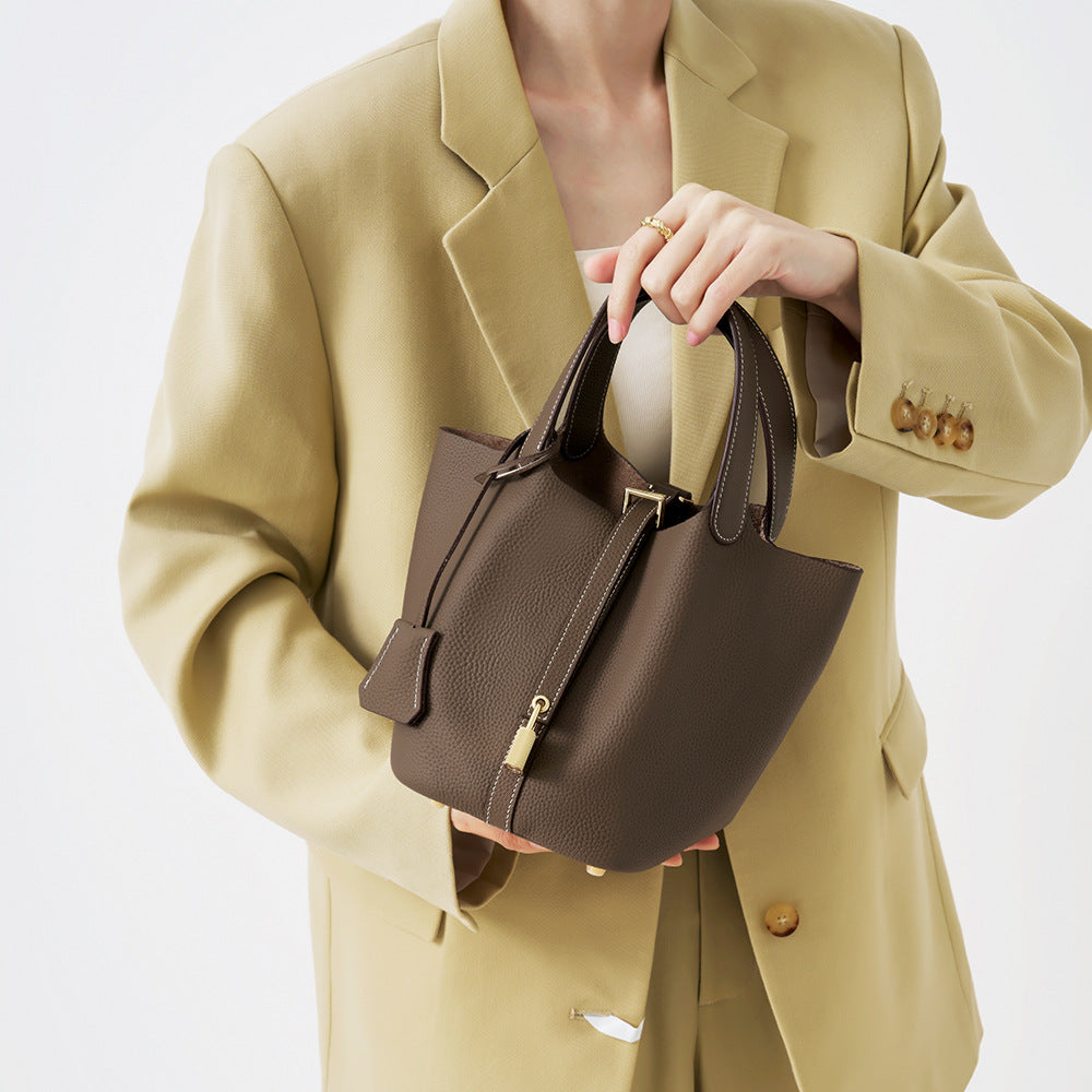 Women's Genuine Leather Vegetable Basket Mummy Bridal Handbags