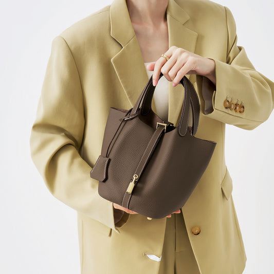Women's Genuine Leather Vegetable Basket Mummy Bridal Handbags