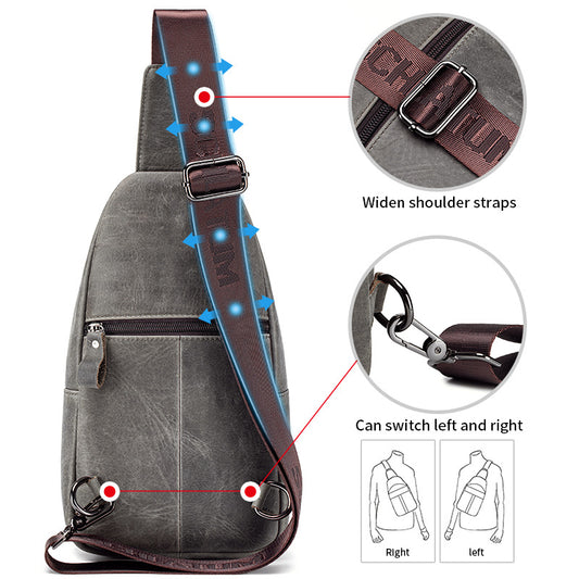 Men's Genuine Leather Retro First Layer Cowhide Shoulder Bags