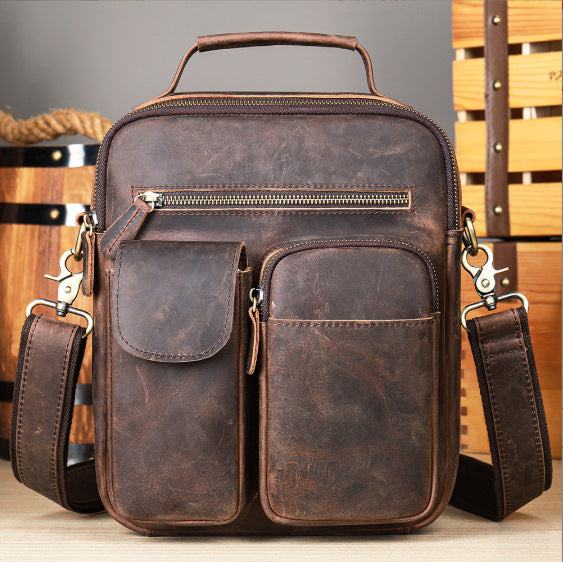 Men's Horse Leather High-grade First Layer Cowhide Men's Messenger Bags