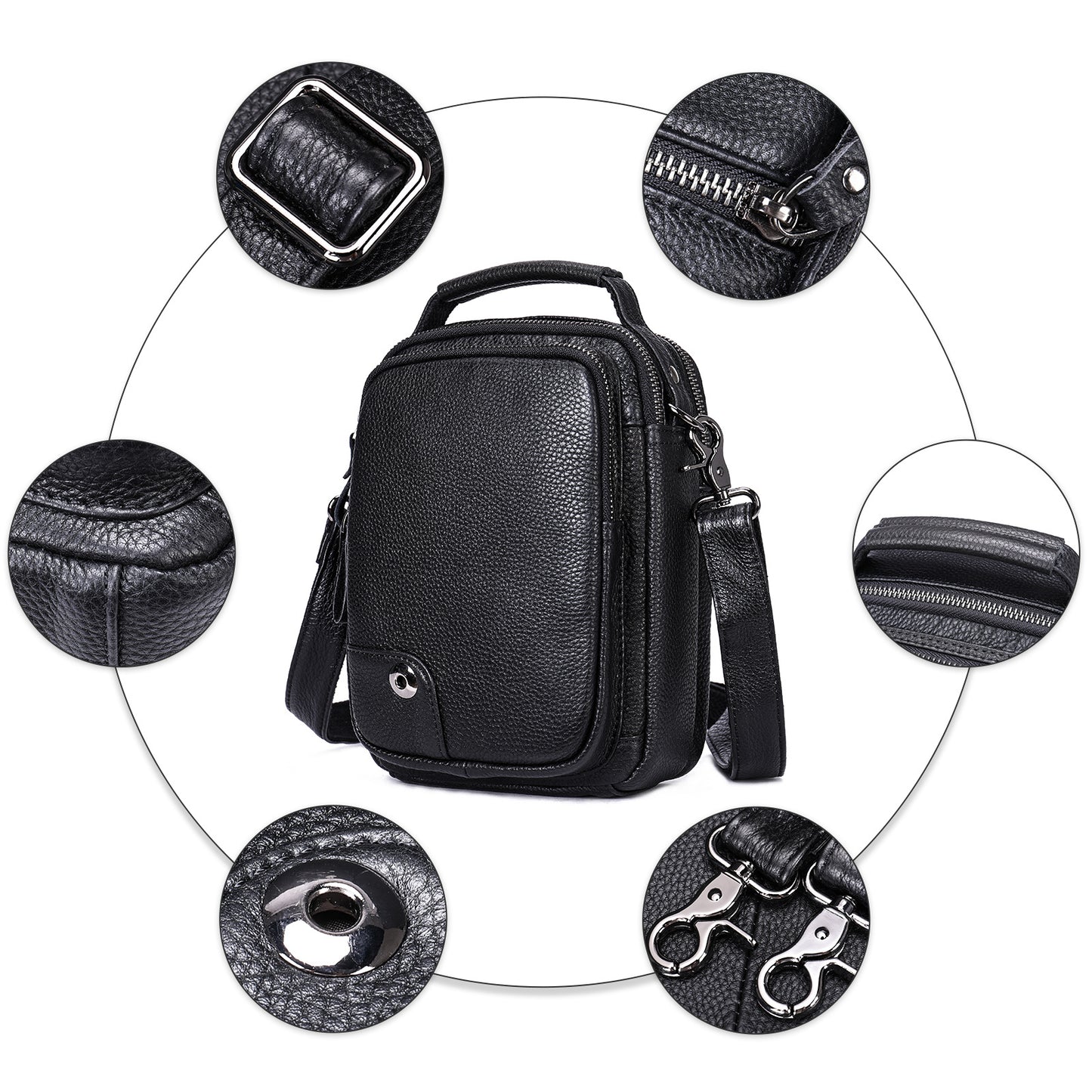 Men's Korean Genuine Leather Portable Vertical Business Men's Shoulder Bags