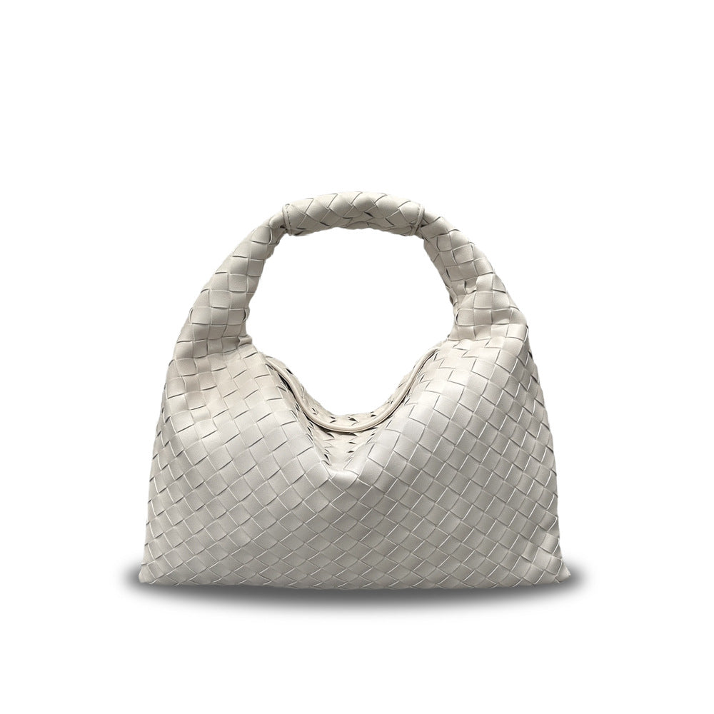 Women's Authentic Leather Weave Large Korean Style Bags