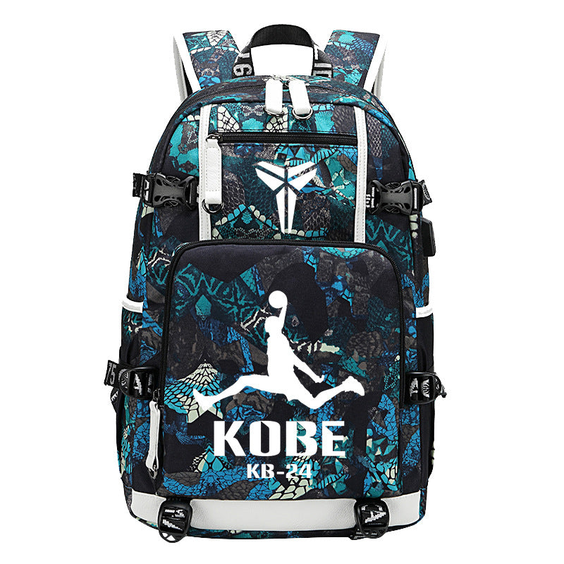 Men's Black Mamba Basketball Thermal Transfer Printing Backpacks