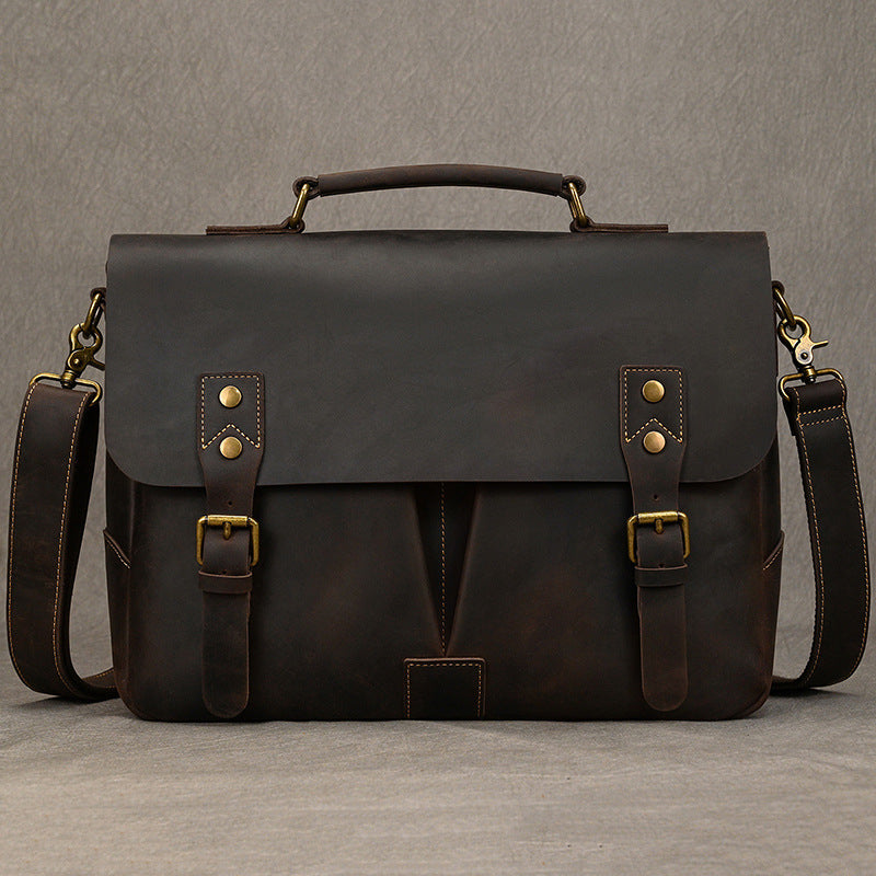 Men's Retro Crazy Horse Leather First Layer Bags