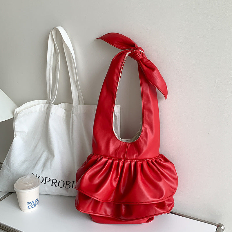 Summer High-grade Minority Ruffled Large Capacity Shoulder Bags