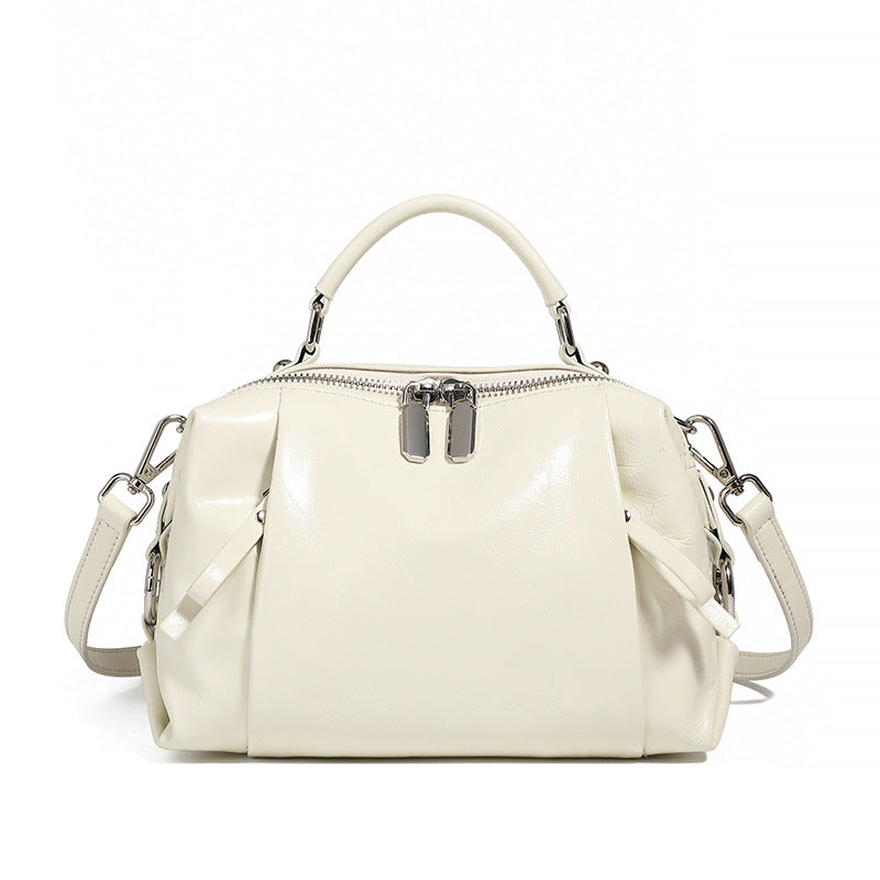 Women's Boston Genuine Leather Pillow Top Layer Shoulder Bags