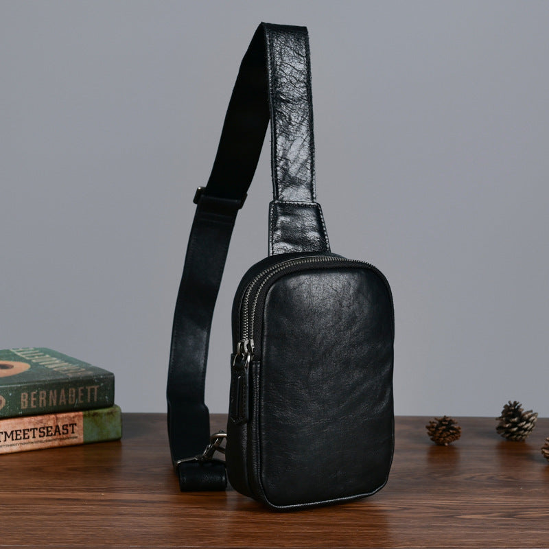 Men's Listing First Layer Vegetable Tanning Leather Men's Chest Bags