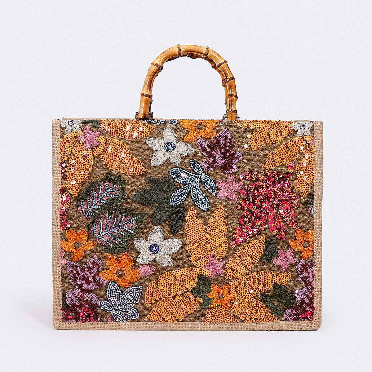 Women's Fashionable Sequins Niche Popular Straw Woven Tote Bags