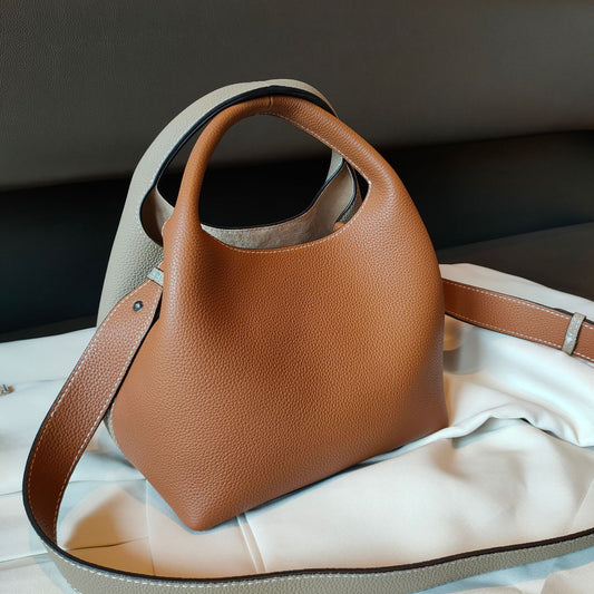 Women's Popular Design Genuine Leather Vegetable Basket Handbags