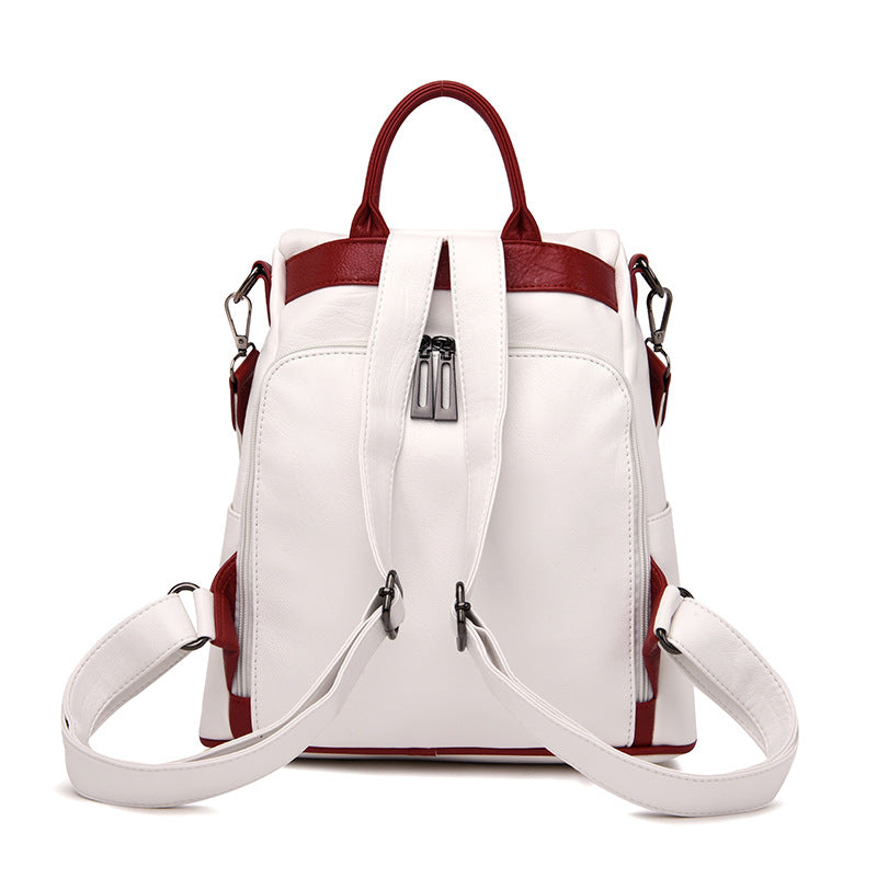 Women's Leather Pattern Stitching Fashion Textured Female Backpacks