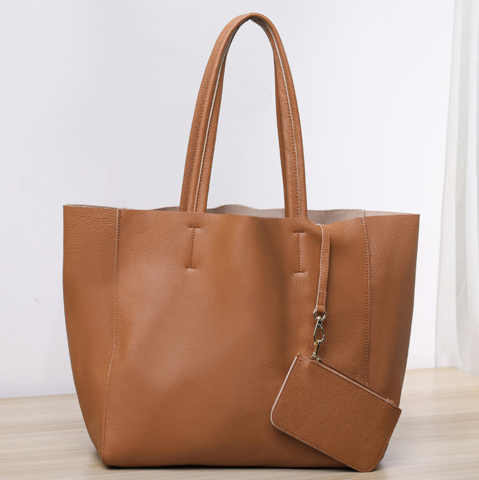 Women's Milled Cowhide Large Capacity Soft Leather Tote Bags