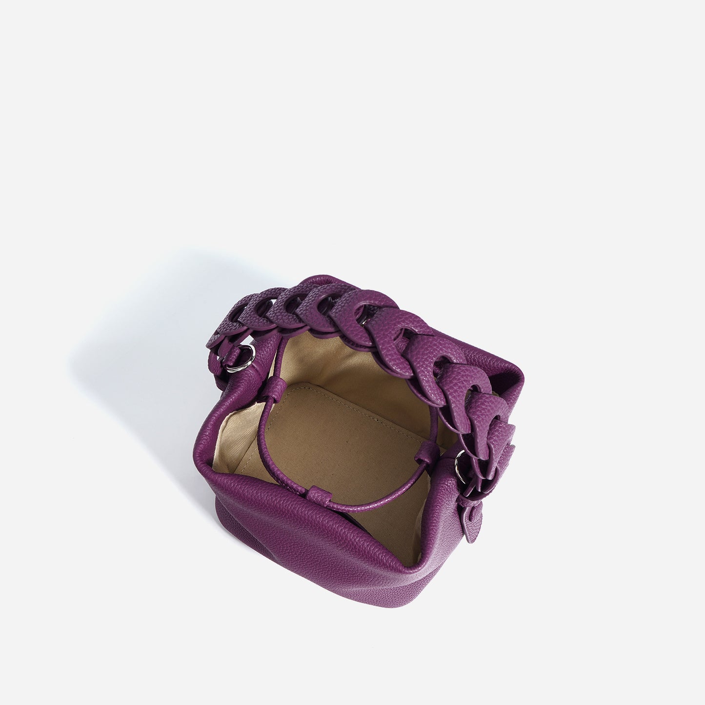 Top Layer Cowhide Autumn Textured Genuine Leather Bucket Bags