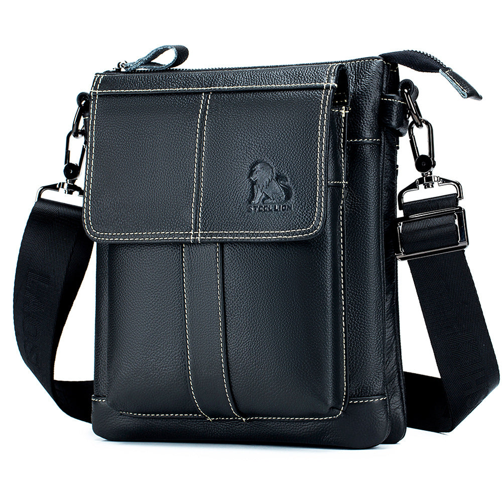 Men's Leather First Layer Cowhide Retro Large Men's Messenger Bags