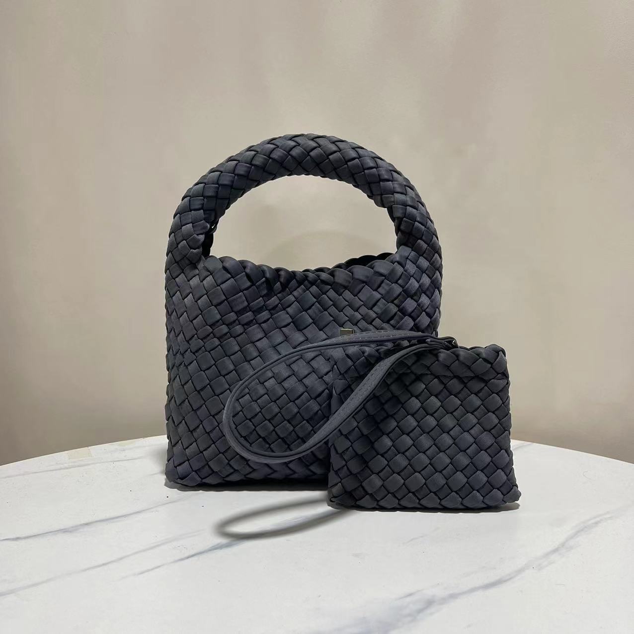 Women's High-grade Nylon Hand-woven Underarm Satin Shoulder Bags