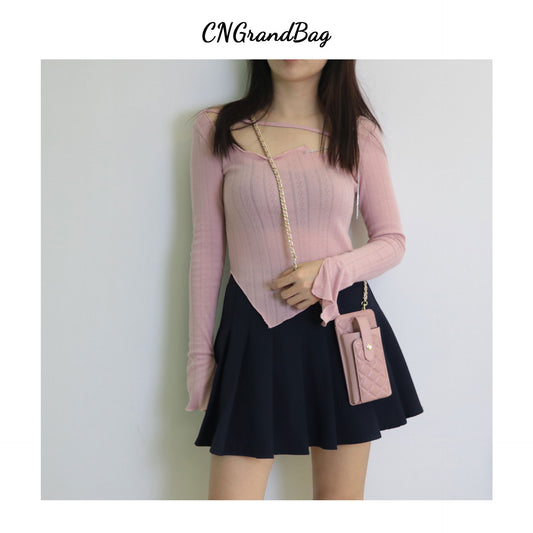 Women's Wild Genuine Sheep Skin Mobile Mini Bags